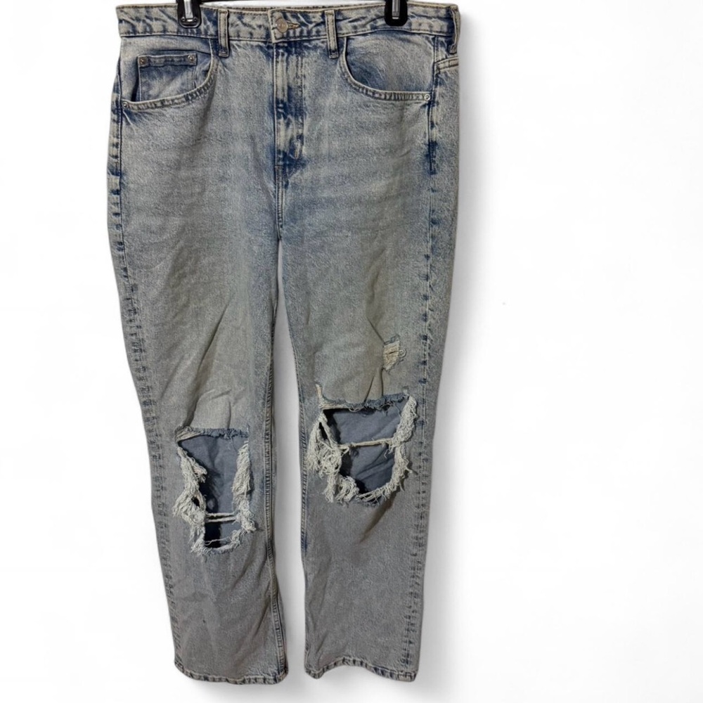 Divided Blue Relaxed Fit Jeans with Distressed Details